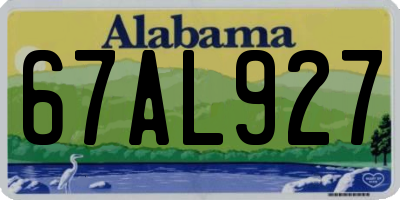 AL license plate 67AL927