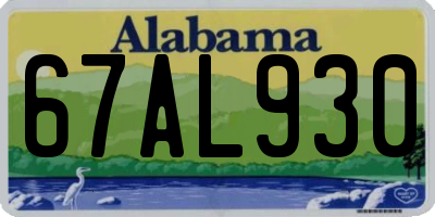 AL license plate 67AL930