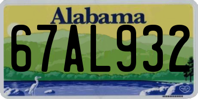 AL license plate 67AL932