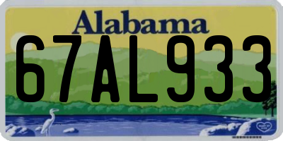 AL license plate 67AL933