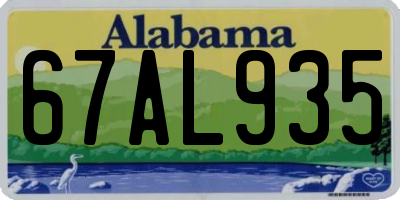 AL license plate 67AL935