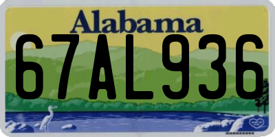AL license plate 67AL936