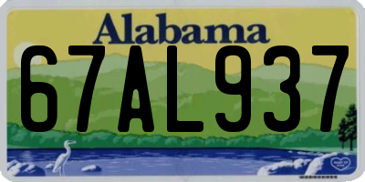 AL license plate 67AL937