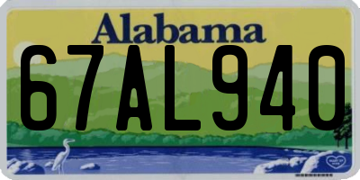 AL license plate 67AL940