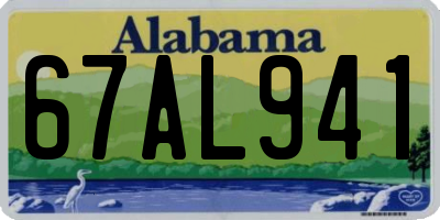 AL license plate 67AL941