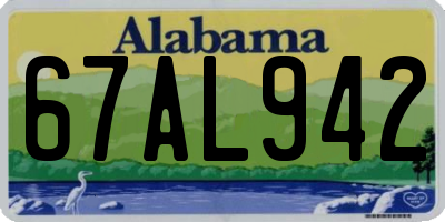 AL license plate 67AL942
