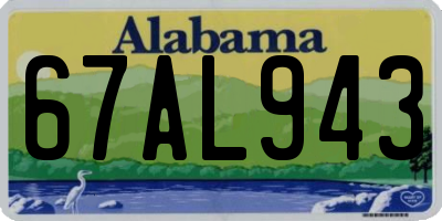 AL license plate 67AL943