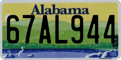 AL license plate 67AL944