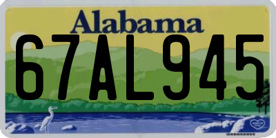 AL license plate 67AL945