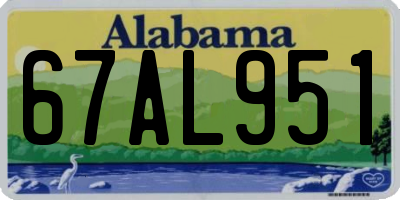 AL license plate 67AL951