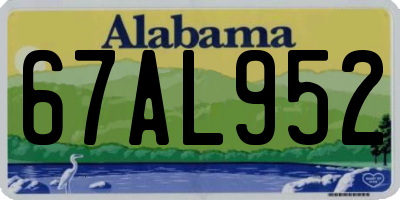 AL license plate 67AL952