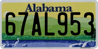 AL license plate 67AL953