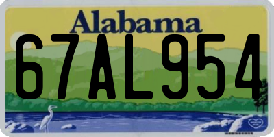 AL license plate 67AL954