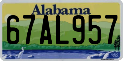 AL license plate 67AL957
