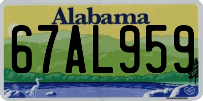 AL license plate 67AL959