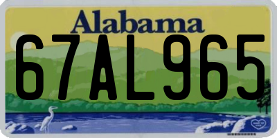 AL license plate 67AL965