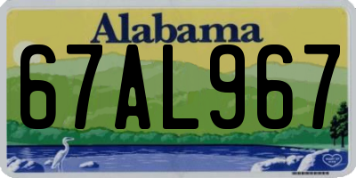 AL license plate 67AL967