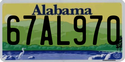 AL license plate 67AL970