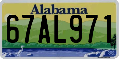 AL license plate 67AL971