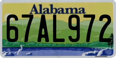 AL license plate 67AL972