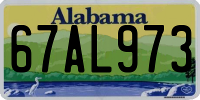 AL license plate 67AL973