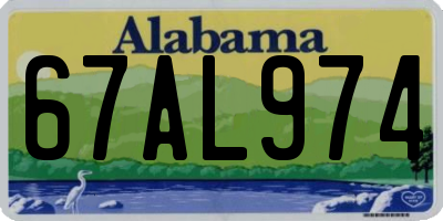 AL license plate 67AL974