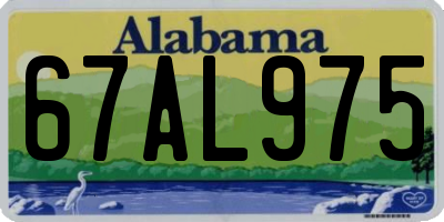 AL license plate 67AL975