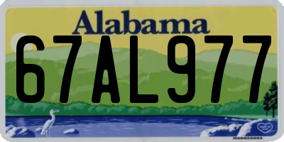AL license plate 67AL977
