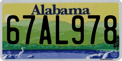 AL license plate 67AL978