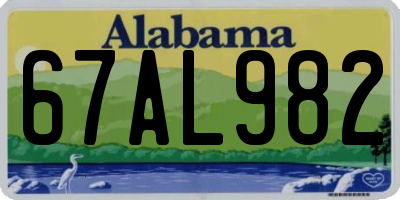 AL license plate 67AL982