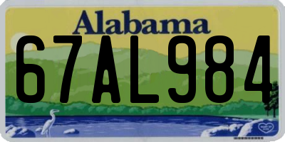 AL license plate 67AL984