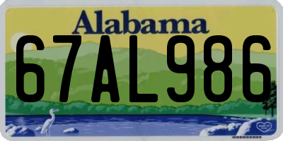 AL license plate 67AL986