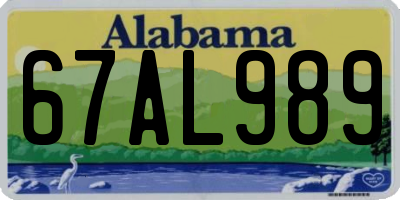 AL license plate 67AL989