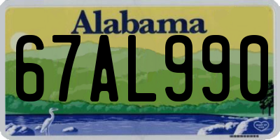 AL license plate 67AL990