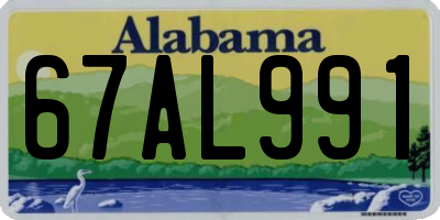 AL license plate 67AL991