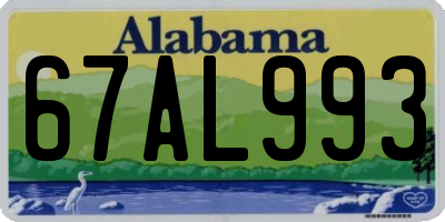 AL license plate 67AL993