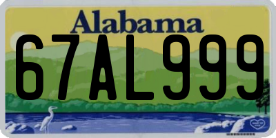 AL license plate 67AL999