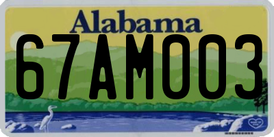 AL license plate 67AM003