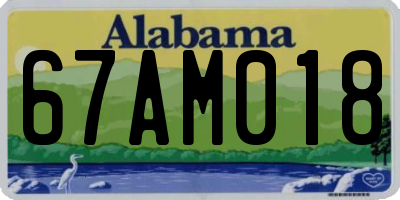 AL license plate 67AM018