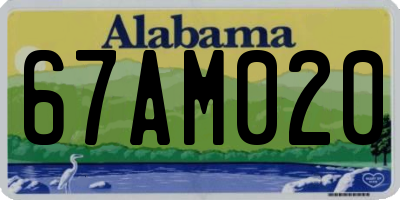 AL license plate 67AM020