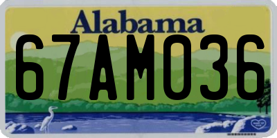 AL license plate 67AM036