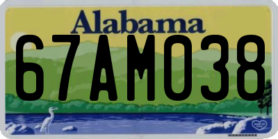 AL license plate 67AM038