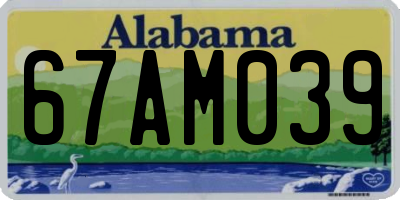 AL license plate 67AM039