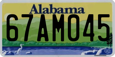 AL license plate 67AM045