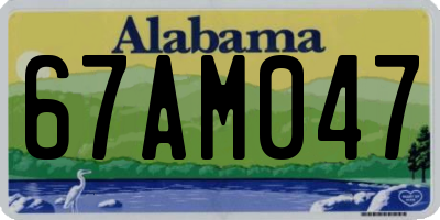 AL license plate 67AM047
