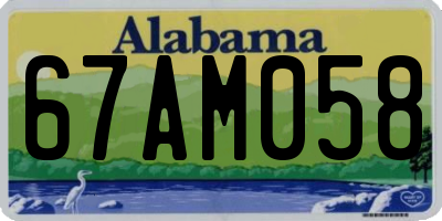 AL license plate 67AM058
