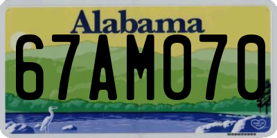 AL license plate 67AM070