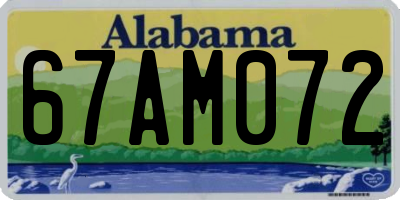 AL license plate 67AM072