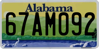 AL license plate 67AM092