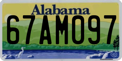 AL license plate 67AM097